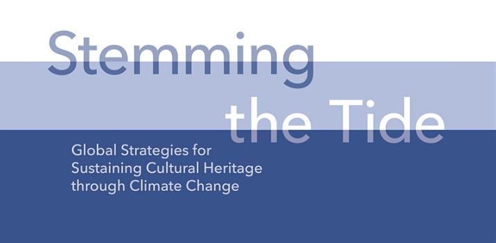 A blue and white banner image advertising the Stemming the Tide Symposium